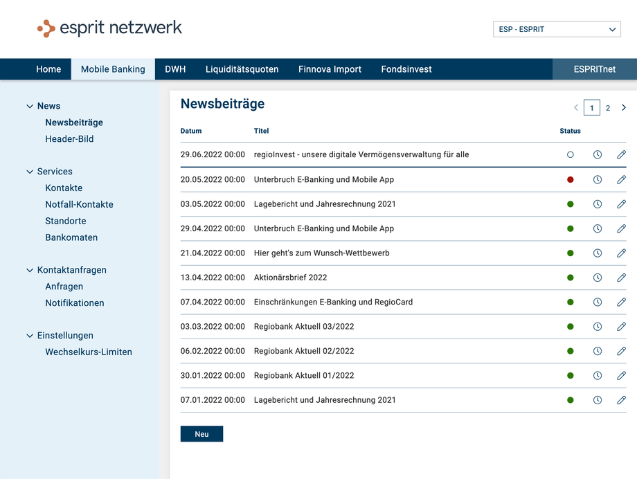 Esprit Banking Application