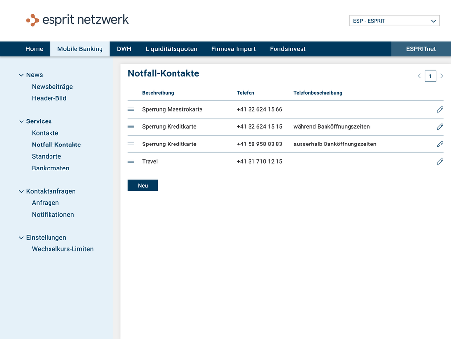 Esprit Banking Application