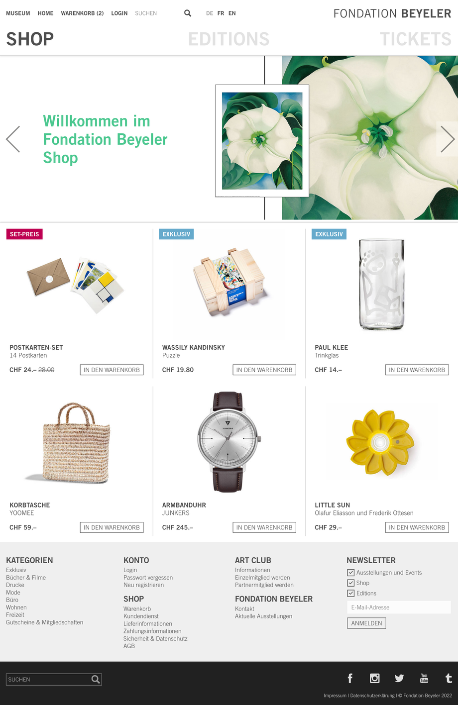 Fondation Beyeler Webshop