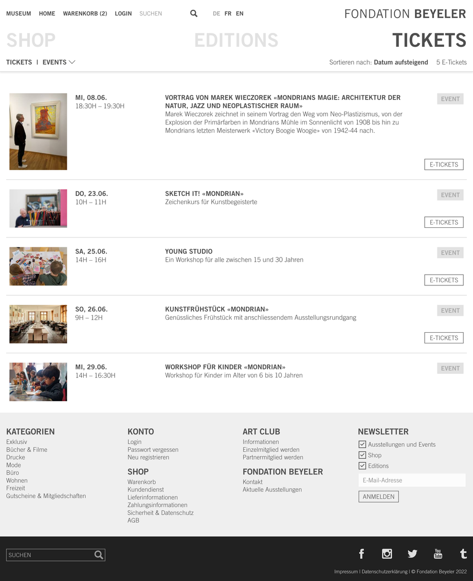 Fondation Beyeler Webshop